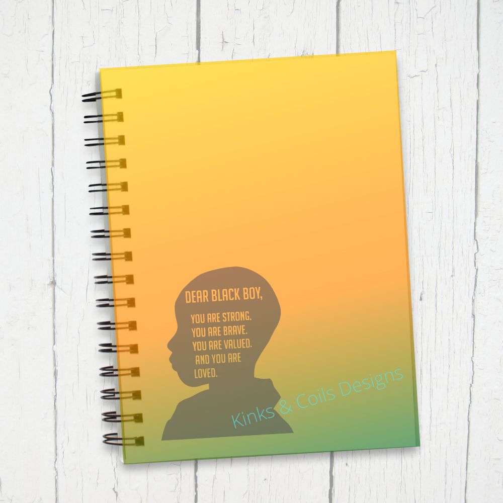 Dear Black Boy Golden Yellow Spiral Notebook