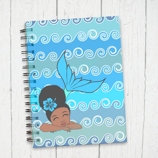 Mermaid Waves Spiral Notebook