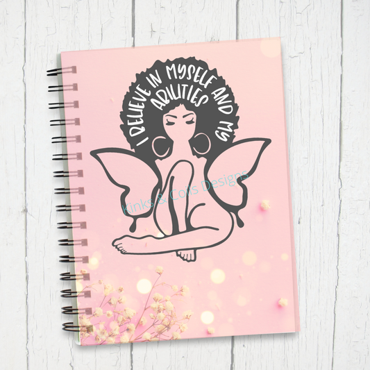 Afro Butterfly Spiral Notebook