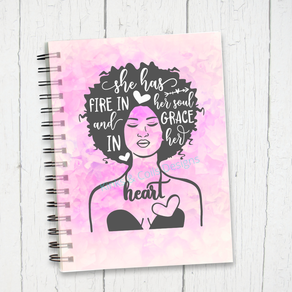 Afro Heart Spiral Notebook