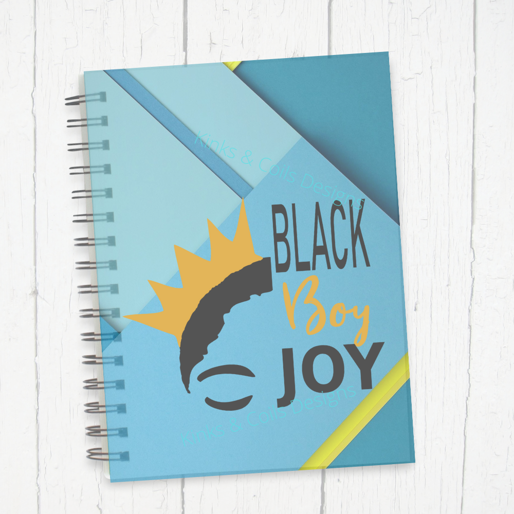 Black Boy Joy Blue Spiral Notebook