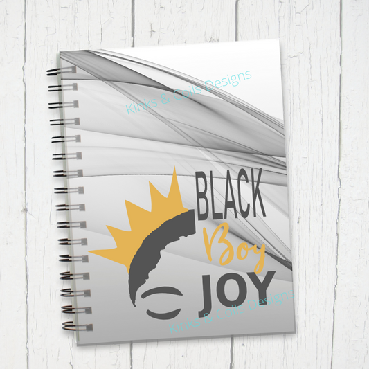 Black Boy Joy Grey Spiral Notebook