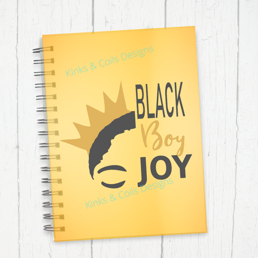 Black Boy Joy Gold Spiral Notebook