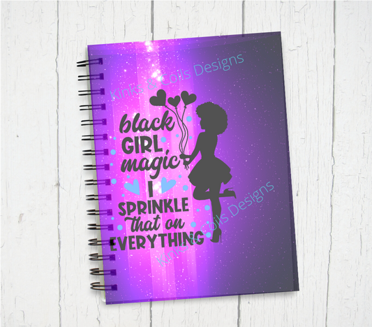 Black Girl Magic Purple Spiral Notebook