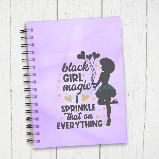 Black Girl Magic Lavender Spiral Notebook