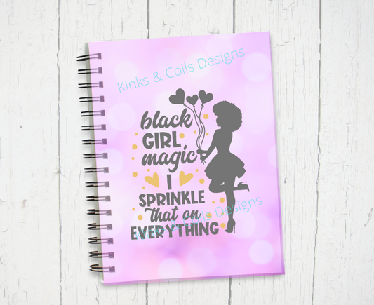 Black Girl Magic Pink Spiral Notebook