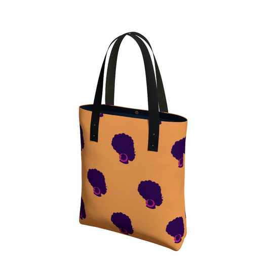 Purple Afro Silhouette Urban Tote