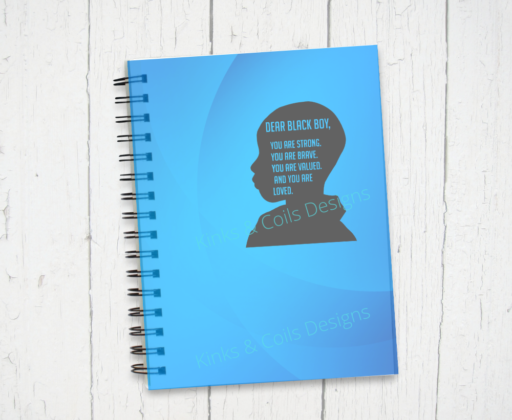 Dear Black Boy Blue Spiral Notebook