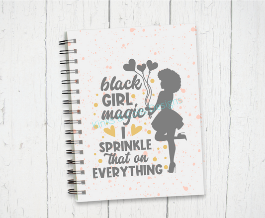 Black Girl Magic Splatter Spiral Notebook