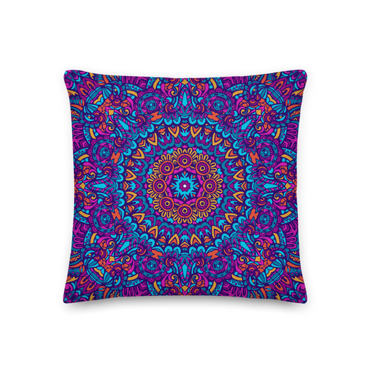 Mandala Blue Pillow