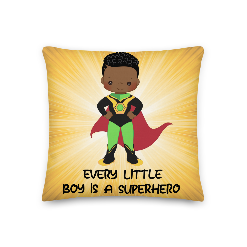 Boy Superhero Golden Pillow