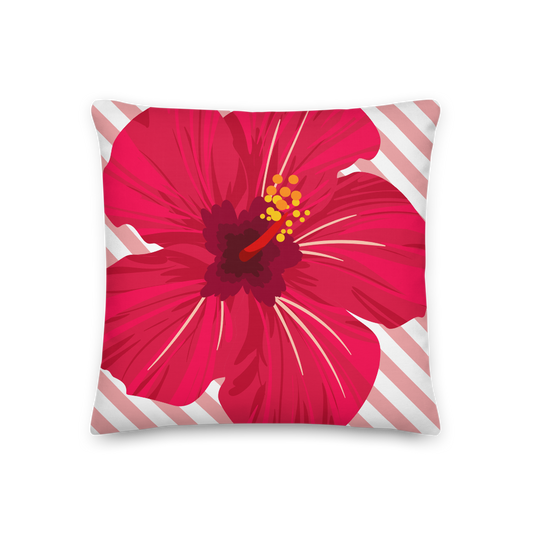 Red Hibiscus Pillow